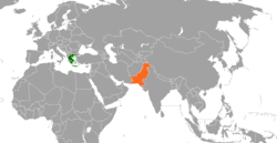 Map indicating locations of Greece and Pakistan