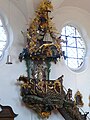 boat-shaped German Rococo pulpit