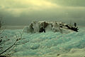 Accumulation de glace en hiver, sur le littoral nord (Minnesota) du lac Supérieur.