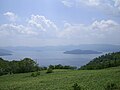 Le lac Kussharo vu du mont Mokoto.