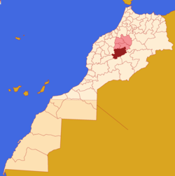 Localização da província em Marrocos.