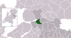 Highlighted position of Zwartewaterland in a municipal map of Overijssel