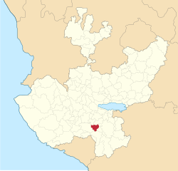 Location of the municipality in Jalisco