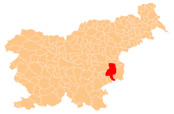 Location of the Urban Municipality of Krško in Slovenia