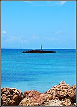 Sunken ship off the coast of Palo Seco