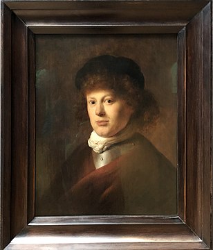 Jan Llevens, « Tronie » d'un jeune homme avec hausse-col (Portrait de Rembrandt), v. 1629, Rijksmuseum Amsterdam.