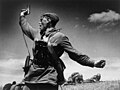 Image 8 Kombat Photograph credit: Max Alpert Kombat (Russian for 'battalion commander') is a black-and-white photograph by Soviet photographer Max Alpert. It depicts a Soviet military officer, armed with a TT pistol, raising his unit for an attack during World War II. This work is regarded as one of the most iconic Soviet World War II photographs, yet neither the date nor the subject is known with certainty. According to the most widely accepted version, it depicts junior politruk Aleksei Gordeyevich Yeryomenko, minutes before his death on 12 July 1942, in Voroshilovgrad Oblast, now part of Ukraine. The photograph is in the archives of RIA Novosti, a Russian state-owned news agency. More selected pictures