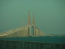 View of bridge heading south