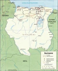 Carte du Suriname.