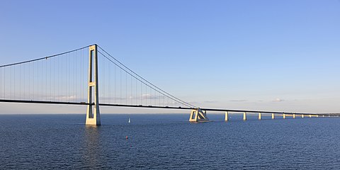 The East Bridge at sunset seen from a ship