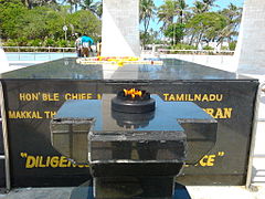 An eternal flame near the cemetery of M.G.R.