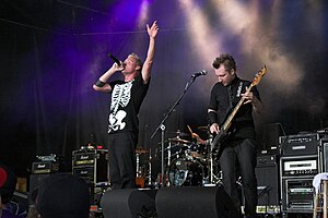 Thousand Foot Krutch in June 2009. From left to right: Trevor McNevan and Joel Bruyere.