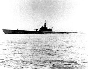 USS Sculpin (SS-191) off San Francisco, California, on 1 May 1943, following an overhaul.