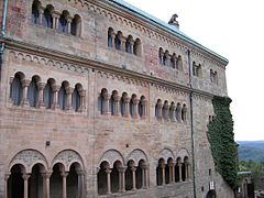 Palais de la Wartburg, du côté de la cour intérieure du château.