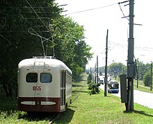 Харьків. Екскурсійний трамвай "А" МТВ-82 1950-х років. Маршрут: "Меморіал Слави (Лісопарк) - Південний вокзал". фото у районі Сокільників, вул. Сумська. Їде у напрямку центру.