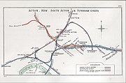 The Acton Town and Kew branch lines shown in detail