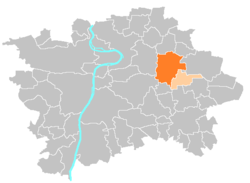 Location of Prague 14 in Prague