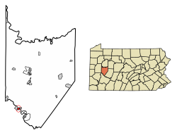Location of Leechburg in Armstrong County, Pennsylvania.