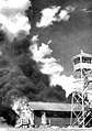A fire at the Carlsbad Army Airfield during the Bat Bomb Incident in 1943.