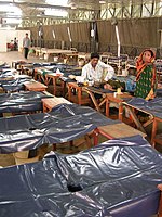 Cholera hospital in Dhaka, showing typical "cholera beds".