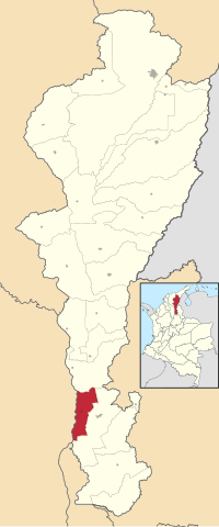 Location of the municipality and town of Gamarra in the Department of Cesar.