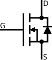 Enhancement mode, N‑channel MOSFET