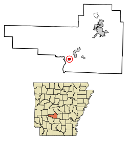 Location of Friendship in Hot Spring County, Arkansas.