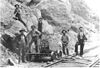 Men making a rock cut while building the IB&O railway