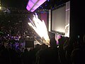 Jeff Hardy using the comet pyrotechnics in his ring entrance