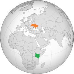 Mappa che indica l'ubicazione di Kenya e Ucraina