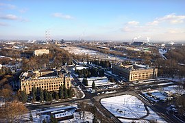 Former V.I. Lenin Steel Mill, in the foreground the buildings of the steelworks headquarters