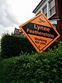 A stakeboard showing support for the Liberal Democrat candidate Lynne Featherstone during the 2015 general election campaign, in the constituency of Hornsey & Wood Green