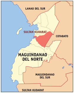 Map of Maguindanao del Norte with Sultan Kudarat highlighted