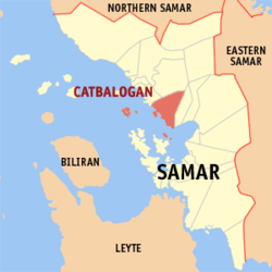 Mapa han Lalawigan han Samar nga nagpapakita kon hain nahamutang an Catbalogan