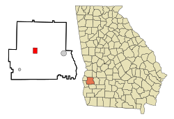 Location in Randolph County and the state of Georgia