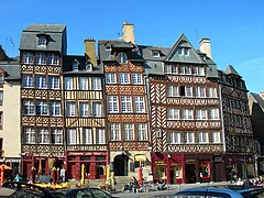 Old houses in Rennes (Brittany, France)