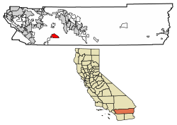 Location of Anza in Riverside County, California.