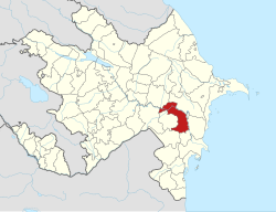 Map of Azerbaijan showing Sabirabad District