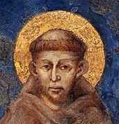 Francis of Assisi with the ecclesiastical tonsure. Francis was an ordained deacon.