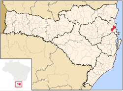 Localização de Itajaí em Santa Catarina