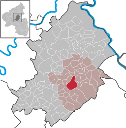 Läget för Simmern/Hunsrück i Rhein-Hunsrück-Kreis