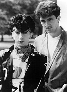 Soft Cell in 1983; Marc Almond (left) and David Ball (right).