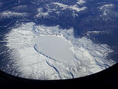 Aerial photograph of Sollipulli Caldera looking east