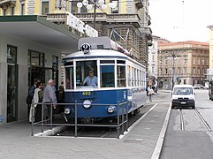 Il capolinea del tram a Trieste nel 2010, con la nuova banchina