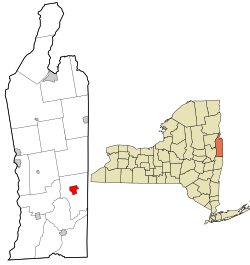 Location in Washington County and the state of New York.