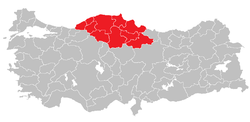 Location of West Black Sea Region
