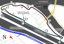 A track map of the Circuit Gilles Villeneuve.