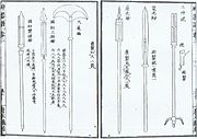 Combination weapons in the Ming dynasty. These are named by melee weapon part.