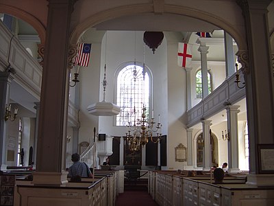 Interior of Old North Church, Boston (1723)