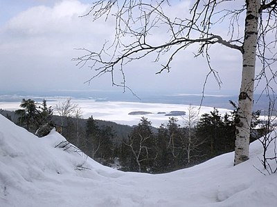 Вид на Черноисточинский пруд с горы Белой